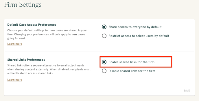 Enable Shared Links-1